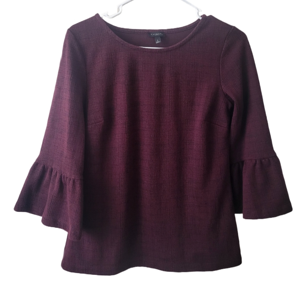 Burgundy Top with Bell Sleeve